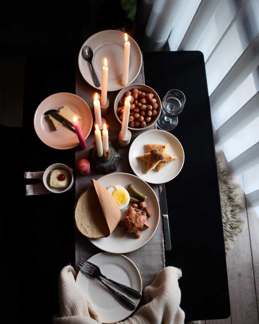 Buffet med varme og kolde retter til kontoret